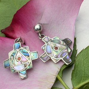 Vintage Argentium 960 Silver Abalone Earrings